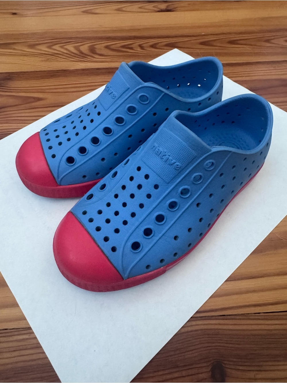 Native Kids Jefferson Slip-On Shoes - Blue with Red Toe size C10 toddler 10